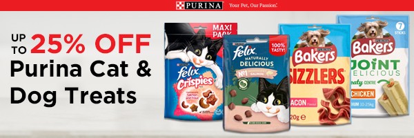 Up to 25% off Purina Cat and Dog Treats