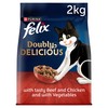 Felix Doubly Delicious Dry Cat Food (Beef, Chicken & Vegetables) 2kg