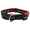 Hem & Boo Adjustable Nylon Dog Collar (Black Stars)