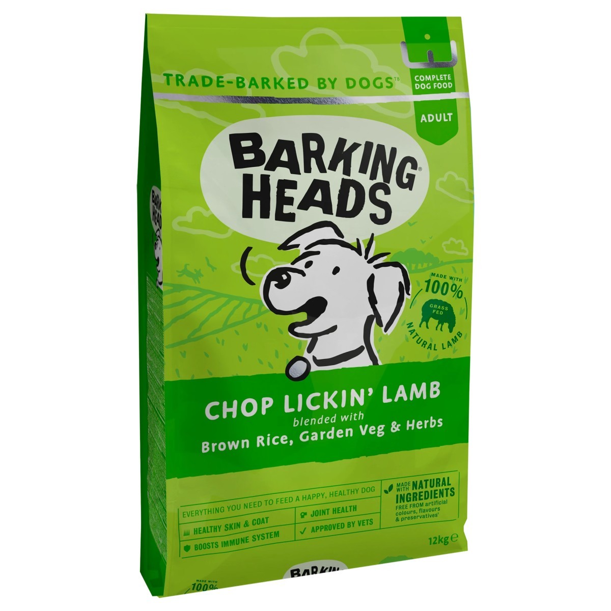 Barking Heads Complete Adult Dry Dog Food Chop Lickin Lamb 12kg