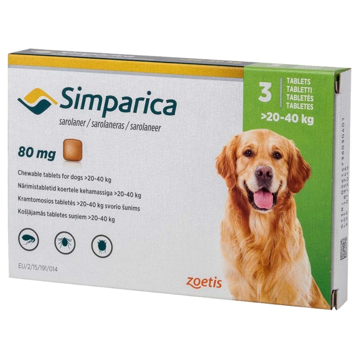Simparica 80mg Chewable Tablets (Pack 