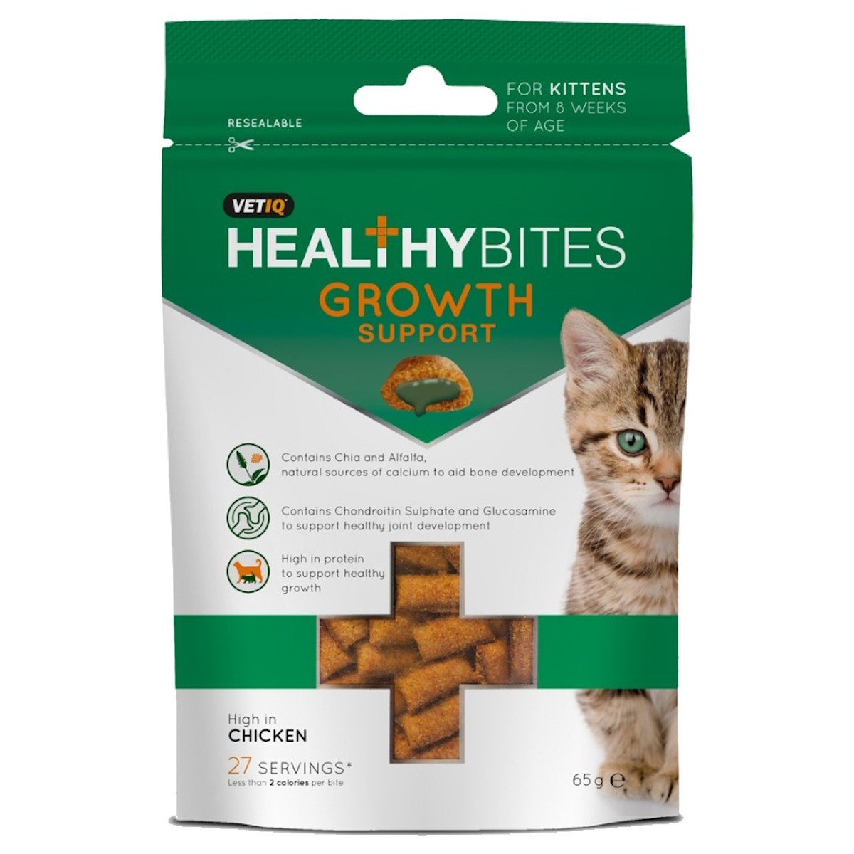 VetIQ Healthy Bites Growth Support Treats for Kittens 65g From 1.66