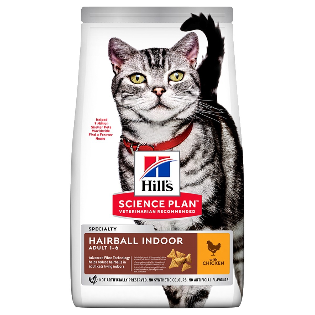 Hills Science Plan Hairball Indoor Adult Dry Cat Food Chicken