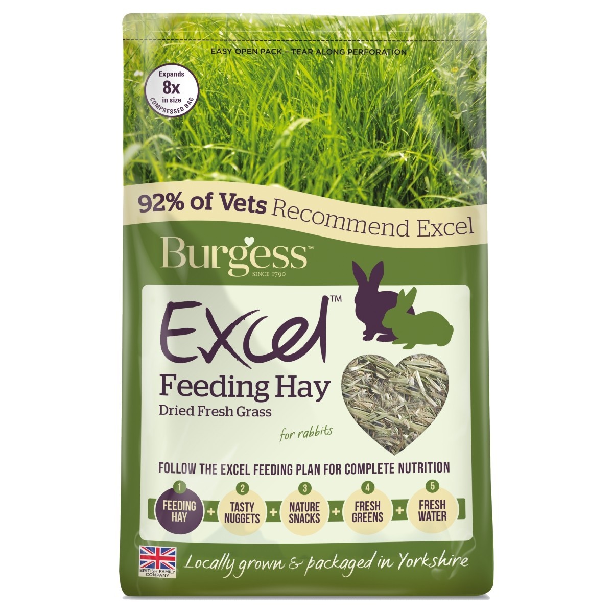 burgess excel long stem feeding hay 1kg