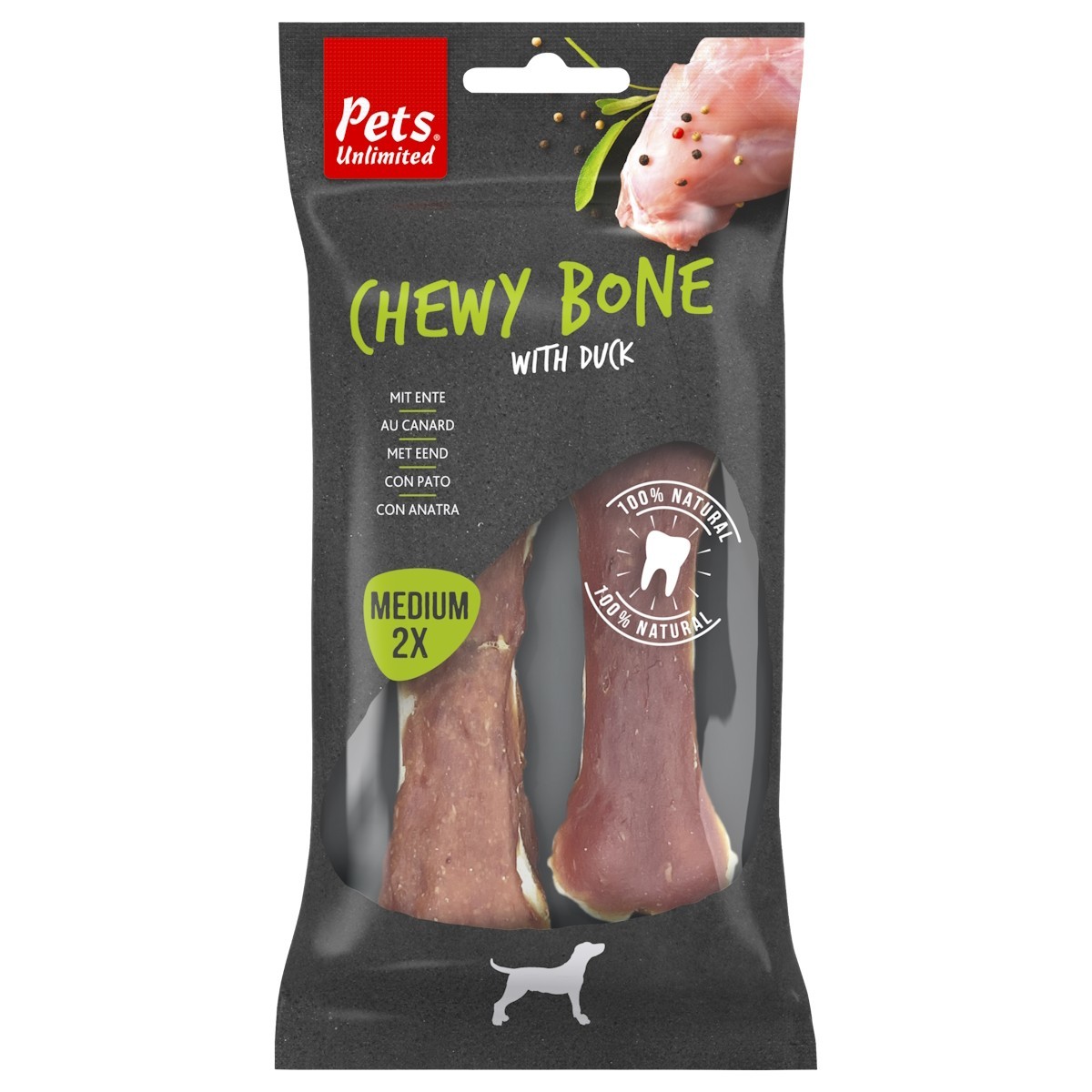 Pets Unlimited Dog Chewy Bones with Duck From 2.59