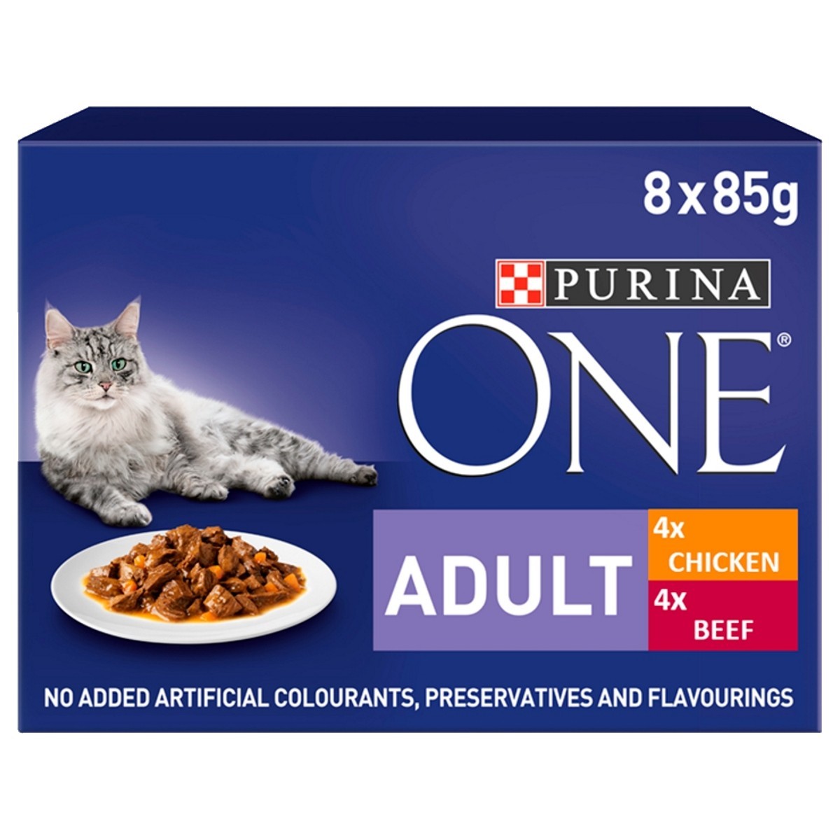 Purina ONE Pate Wet Cat Food, Natural Grain Free Beef, 3 oz Cans (24 Pack)  