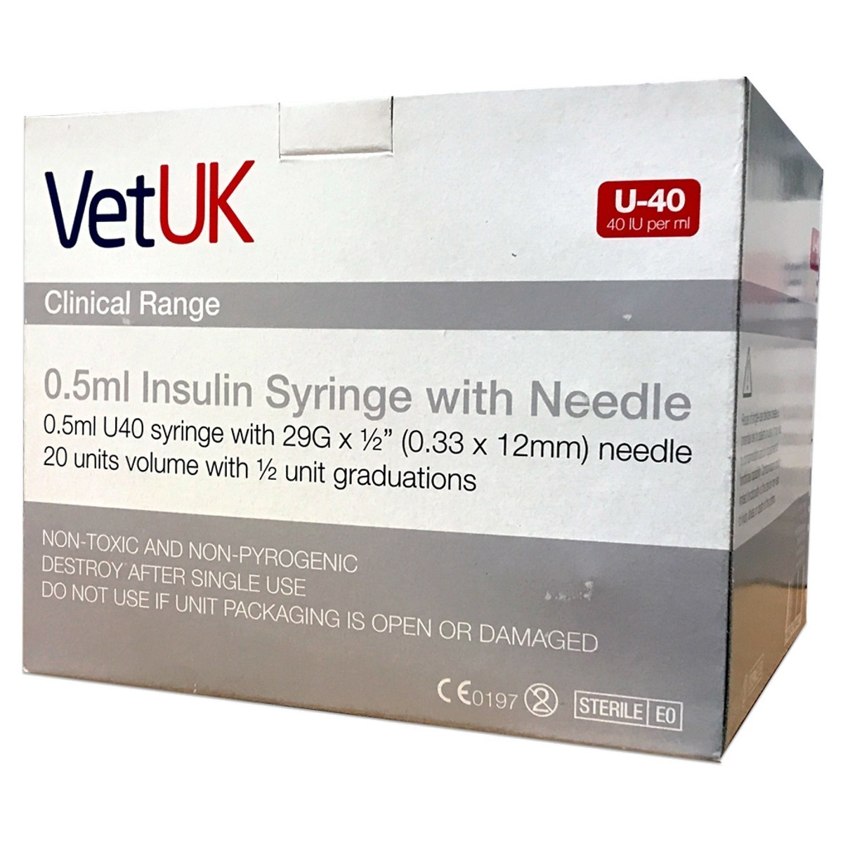 Vetuk 0 5ml U40 Insulin Syringe With Needle Box Of 100 From 13 99