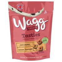 Wagg Tasties Tasty Chunks Treats for Dogs (Chicken, Ham & Beef) 125g big image
