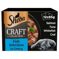 Sheba Craft Adult Wet Cat Food Pouches in Gravy (Fish Selection) big image