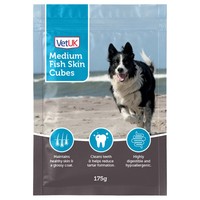 VetUK Medium Fish Skin Cubes Dog Treats big image