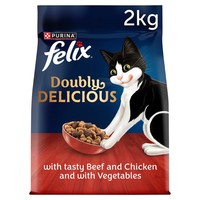 Felix Doubly Delicious Dry Cat Food (Beef, Chicken & Vegetables) 2kg big image