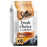 Sheba Fresh Choice Adult Wet Cat Food Pouches in Gravy (Poultry Collection) big image