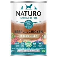 Naturo Adult Grain & Gluten Free Wet Dog Food Tins (Beef with Chicken in Herb Jelly) big image