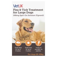VetUK Flea and Tick Treatment for Large Dogs (4 Pipettes) big image