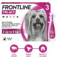 FRONTLINE Tri-Act Flea and Tick Treatment for Extra Small Dogs (3 Pipettes) big image