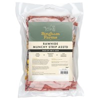 Bingham Farms Rawhide Munchy Strips Assorted (Pack of 100) big image