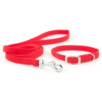 Ancol Puppy and Small Dog Collar and Lead Set Softweave Red big image
