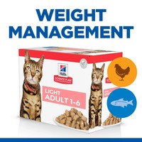 Hills Science Plan Light Adult 1-6 Wet Cat Food Pouches (Chicken & Ocean Fish) big image
