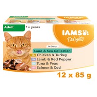 Iams Delights Adult Wet Cat Food Pouches (Land & Sea Collection) big image