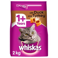 Whiskas 1+ Complete Dry Cat Food (Duck & Turkey) 2kg big image