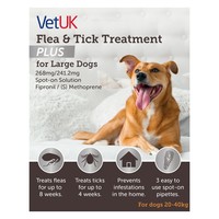 VetUK Flea and Tick Treatment Plus for Large Dogs (3 Pipettes) big image