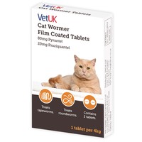 VetUK Cat Wormer Film Coated Tablets big image