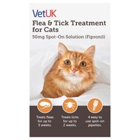 VetUK Flea and Tick Treatment for Cats (4 Pipettes) big image
