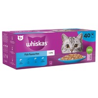 Whiskas 1+ Adult Cat Wet Food Pouches in Jelly (Fish Favourites) big image