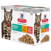 Hills Science Plan Perfect Weight Adult Cat Food Pouches (Chicken & Salmon) big image