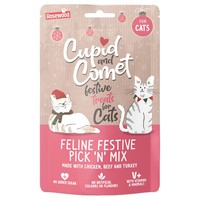 Rosewood Cupid & Comet Feline Festive Pick 'N' Mix Cat Treats 180g big image