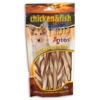 Antos Chicken & Fish Twists Dog Treats 100g big image