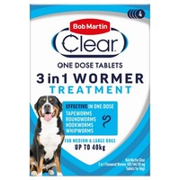 Bob Martin Clear 3 in 1 Flavoured Wormer for Medium & Large Dogs (4 Pack) big image