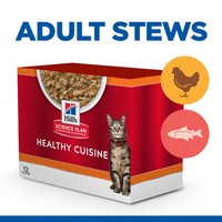 Hills Science Plan Healthy Cuisine Adult 1-6 Wet Cat Food Stew (Chicken/Salmon) big image