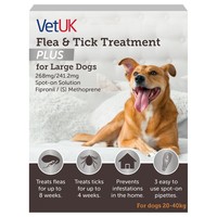 VetUK Flea and Tick Treatment Plus for Large Dogs (3 Pipettes) big image