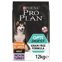 Purina Pro Plan OptiDigest Grain Free Medium & Large Adult Dog Food (Turkey) 12kg big image