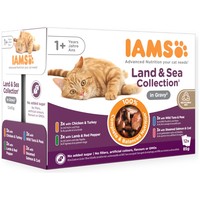 Iams Advanced Nutrition Adult Wet Cat Food Pouches in Gravy (Land & Sea Collection) big image