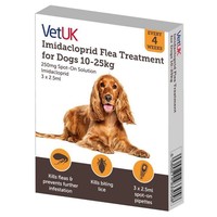 VetUK 250mg Imidacloprid Flea Treatment for Dogs 10 - 25kg (3 Pipettes) big image