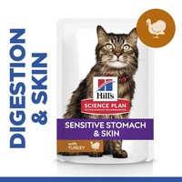 Hills Science Plan Adult 1-6 Sensitive Stomach & Skin Wet Cat Food (Turkey) big image