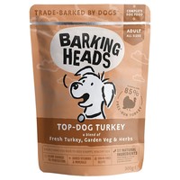 Barking Heads Adult Wet Dog Food Pouches (Top Dog Turkey) big image