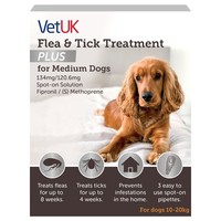 VetUK Flea and Tick Treatment Plus for Medium Dogs (3 Pipettes) big image