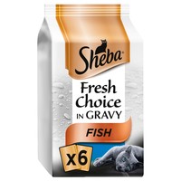 Sheba Fresh Choice Adult Wet Cat Food Pouches in Gravy (Fish Collection) big image