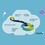 Coachi Play Tuggi Helix Dog Toy (Navy, Lime & Light Blue) thumbnail