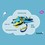 Coachi Play Tuggi Spider Dog Toy (Navy, Lime & Light Blue) thumbnail